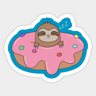 Cute Sloth On Top Of A Donut T-Shirt Sticker